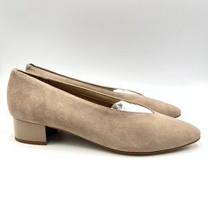 Walking‎ Cradles Size 8 Beige Nude Tan Sand Suede Leather Low Block Heels Shoes
